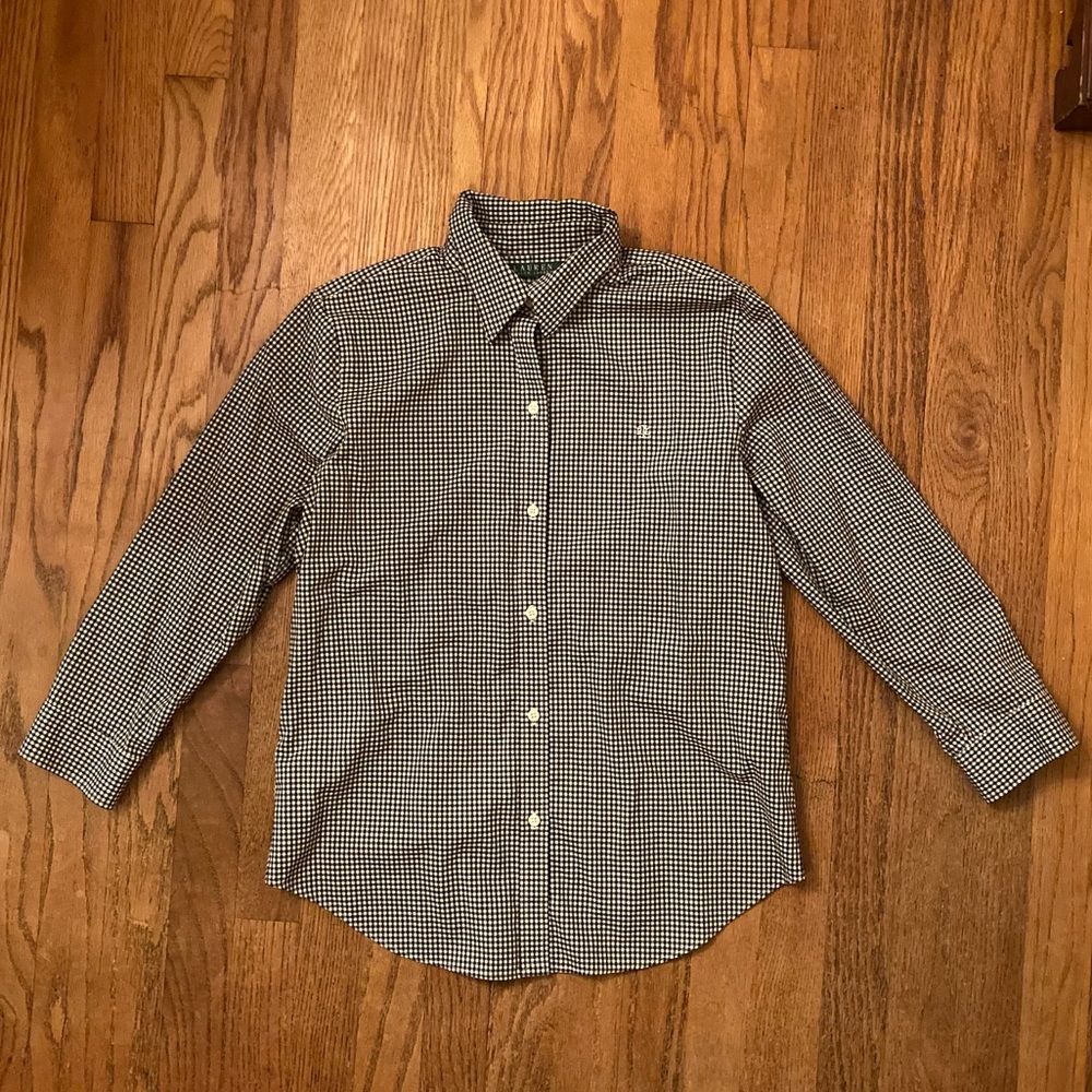 Ralph Lauren Gingham Button Down Ladies Small